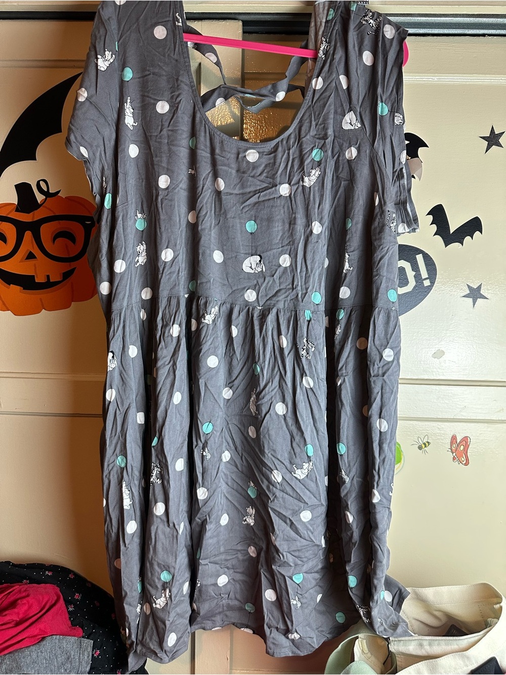 Gray Polka Dot Dress Winnie the Pooh print plus size 5X from torrid